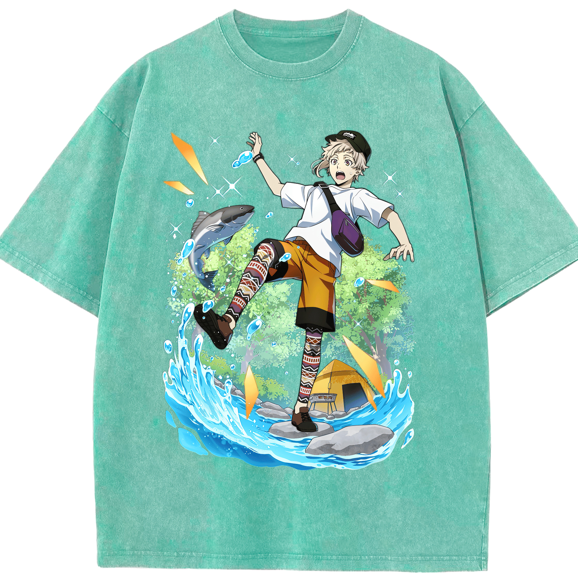 （画像用） 文豪ストレイドッグス Bungo Stray Dogs 綿100% ヴィンテージ風 半袖Tシャツ（フロントプリント）
